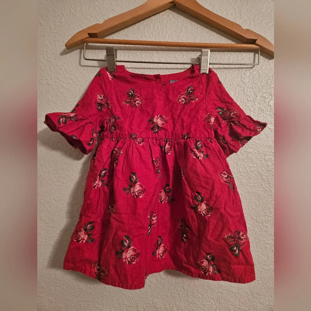 baby gap red roses dress, 12 - 18 months
